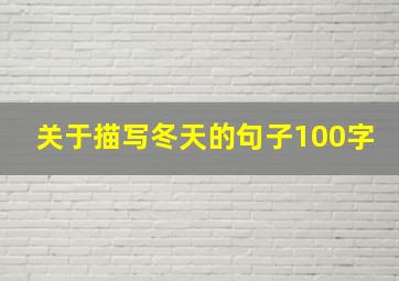 关于描写冬天的句子100字