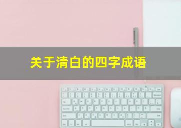 关于清白的四字成语