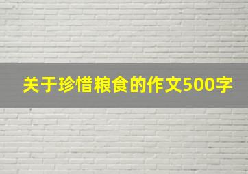 关于珍惜粮食的作文500字