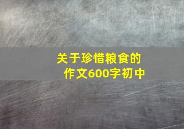 关于珍惜粮食的作文600字初中