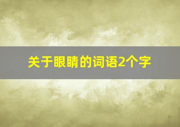 关于眼睛的词语2个字