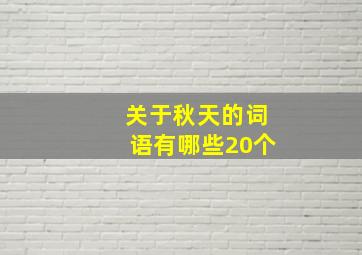 关于秋天的词语有哪些20个