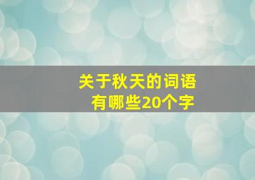 关于秋天的词语有哪些20个字