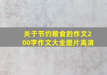 关于节约粮食的作文200字作文大全图片高清