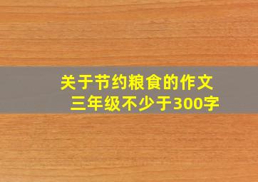 关于节约粮食的作文三年级不少于300字