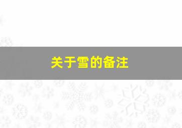 关于雪的备注