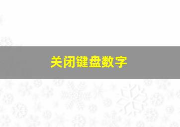 关闭键盘数字