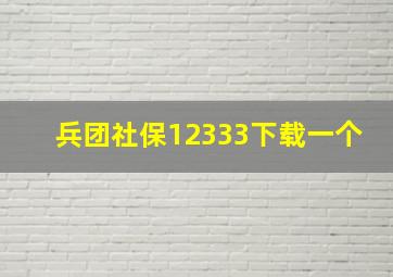 兵团社保12333下载一个