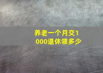 养老一个月交1000退休领多少