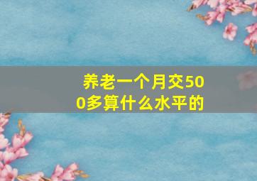 养老一个月交500多算什么水平的