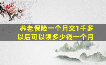 养老保险一个月交1千多以后可以领多少钱一个月