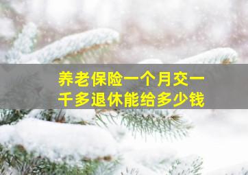 养老保险一个月交一千多退休能给多少钱