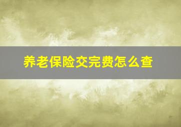 养老保险交完费怎么查