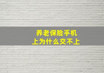 养老保险手机上为什么交不上