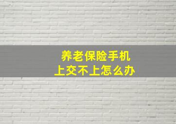 养老保险手机上交不上怎么办