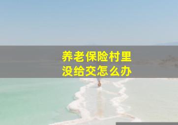 养老保险村里没给交怎么办