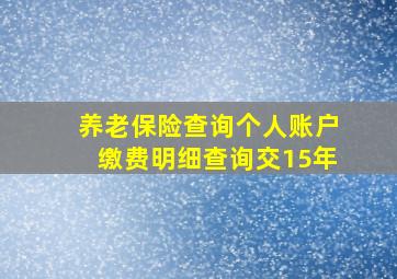 养老保险查询个人账户缴费明细查询交15年