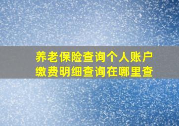 养老保险查询个人账户缴费明细查询在哪里查