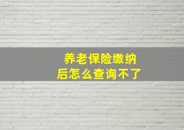 养老保险缴纳后怎么查询不了