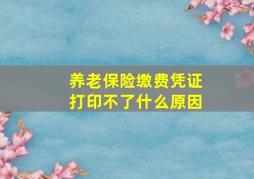 养老保险缴费凭证打印不了什么原因