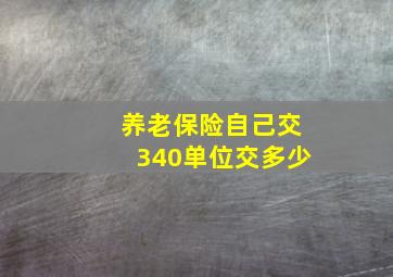 养老保险自己交340单位交多少