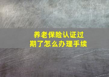 养老保险认证过期了怎么办理手续