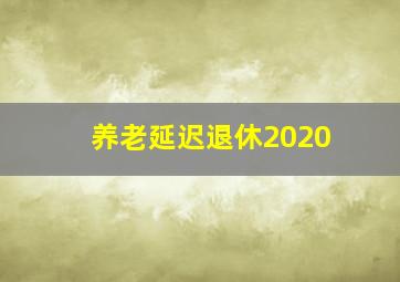 养老延迟退休2020