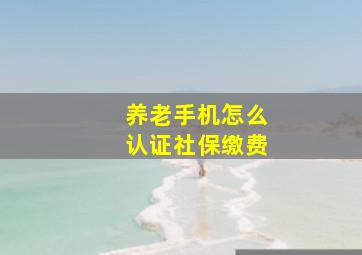 养老手机怎么认证社保缴费