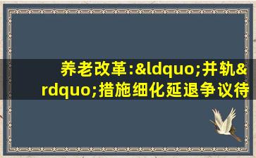 养老改革:“并轨”措施细化延退争议待解