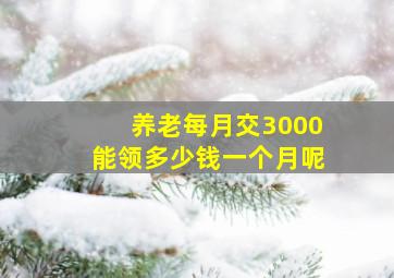 养老每月交3000能领多少钱一个月呢