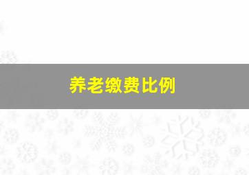 养老缴费比例