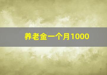 养老金一个月1000