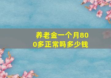 养老金一个月800多正常吗多少钱