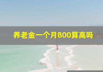 养老金一个月800算高吗