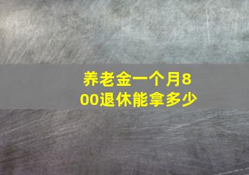 养老金一个月800退休能拿多少