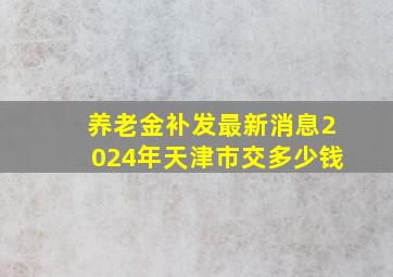 养老金补发最新消息2024年天津市交多少钱