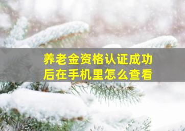 养老金资格认证成功后在手机里怎么查看