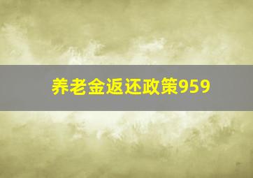 养老金返还政策959