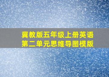 冀教版五年级上册英语第二单元思维导图模版