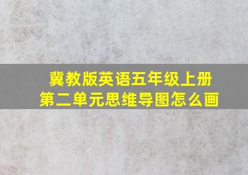 冀教版英语五年级上册第二单元思维导图怎么画