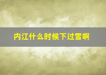 内江什么时候下过雪啊