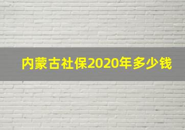 内蒙古社保2020年多少钱