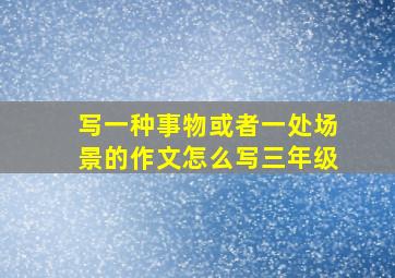 写一种事物或者一处场景的作文怎么写三年级