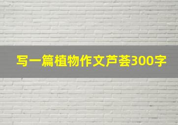 写一篇植物作文芦荟300字