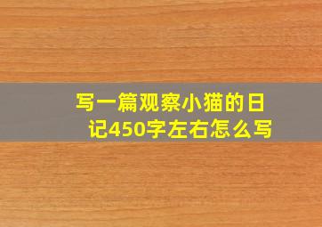 写一篇观察小猫的日记450字左右怎么写