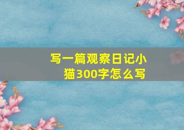 写一篇观察日记小猫300字怎么写