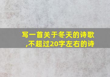 写一首关于冬天的诗歌,不超过20字左右的诗