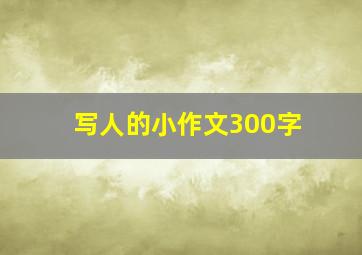 写人的小作文300字