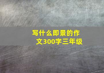 写什么即景的作文300字三年级