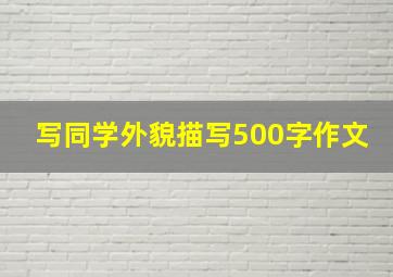 写同学外貌描写500字作文